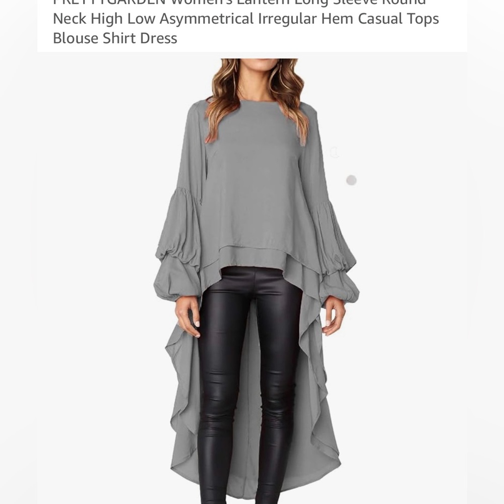 Elegant Gray High-Low Blouse